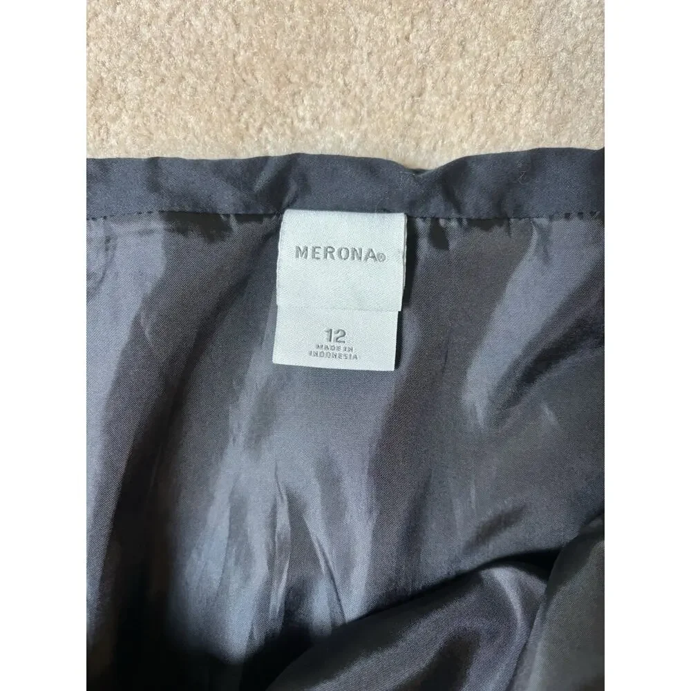 Merona black Cotton A line skirt Size 12 Side Zip